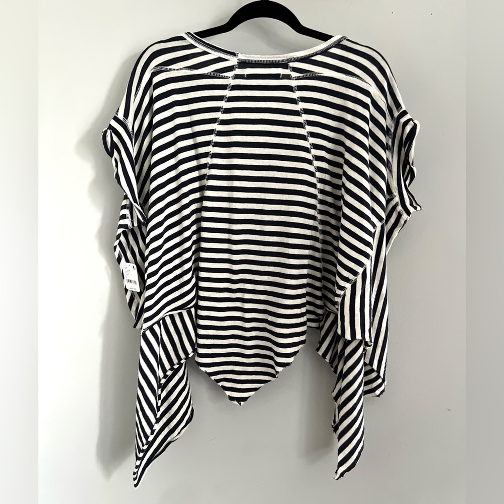 š»šFREE PEOPLE WE THE FREE Striped Angel Tee-Navy Combo-Size Medium - Picture 13 of 14